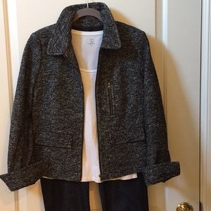 LOFT Marled Grey ZIP Jacket